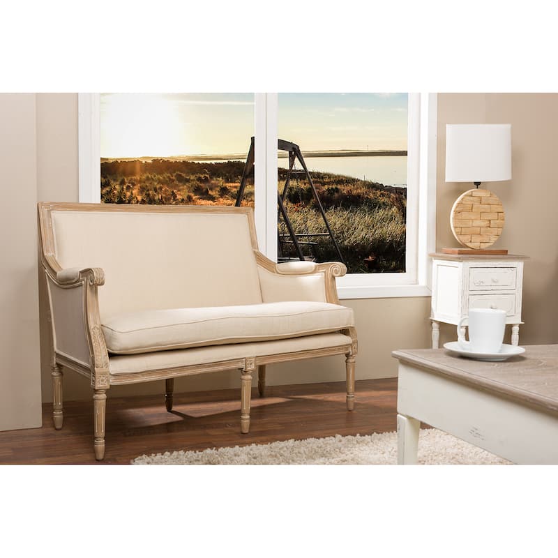 Chavanon Wood And Cotton Traditional French Loveseat