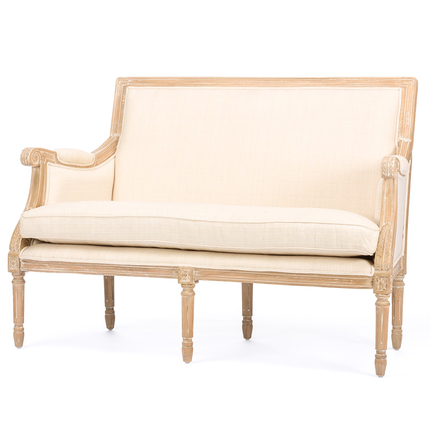 Chavanon Wood And Cotton Traditional French Loveseat On Sale