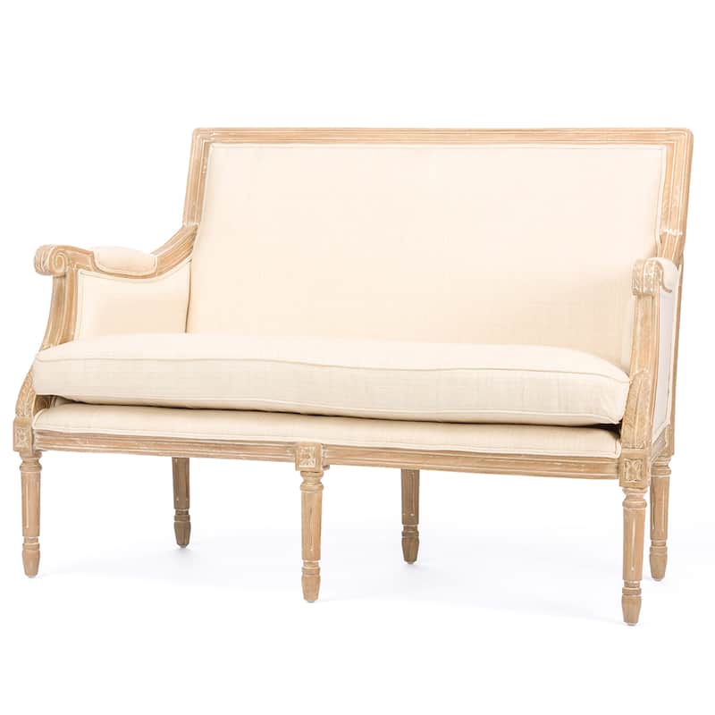 Chavanon Wood And Cotton Traditional French Loveseat