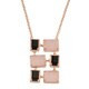 preview thumbnail 1 of 1, Oro Rosa 18k Rose Gold Over Bronze Rose Quartz and Black Onyx Drop Necklace (20 or 36 inch)