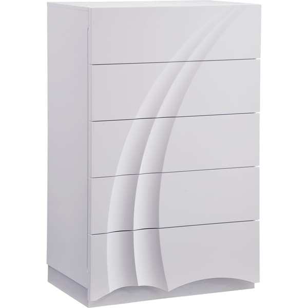 Sandberg Furniture Hailey 5 drawer White Chest