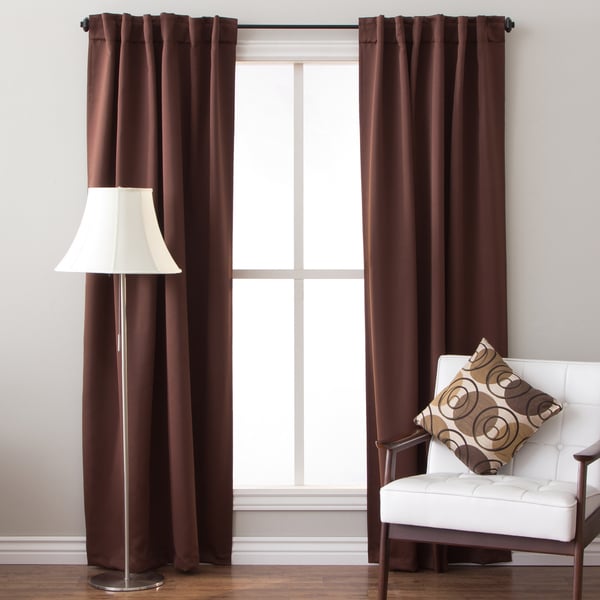 Arlo Blinds 64-inch Insulated Back Tab Blackout Curtain Panel Pair