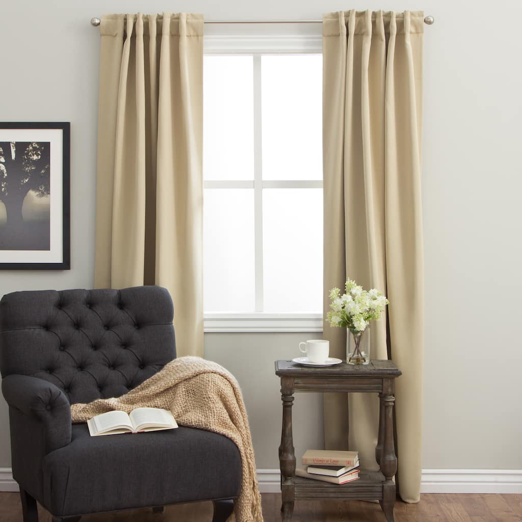 Arlo Blinds Back Tab Blackout Curtains 84 inch height, Panel Pair Total Width: 104 inch