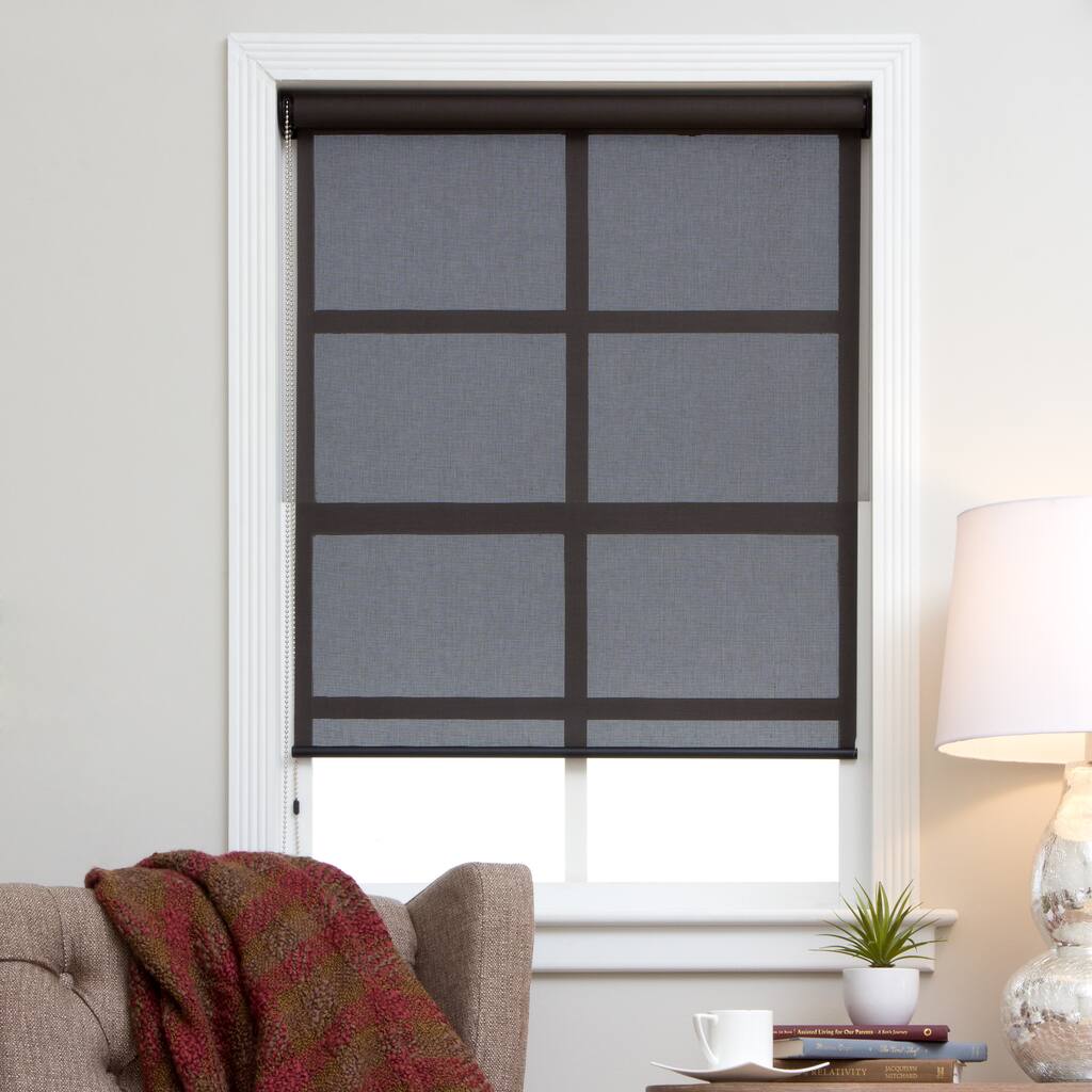 Arlo Blinds Brown/Black Continuous Chain Solar Shade
