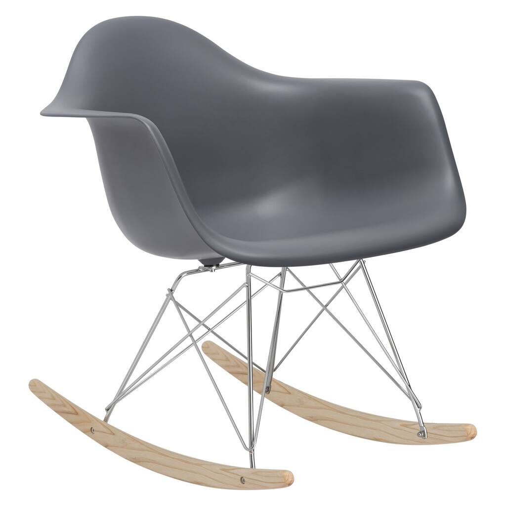 Poly and Bark Rocker Lounge Chair in Grey