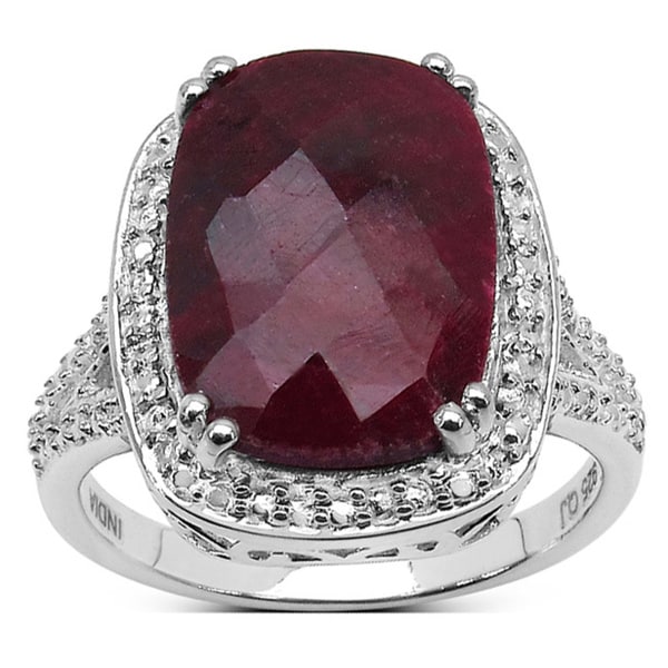 Oravo Sterling Silver Round cut Gemstone and Cubic Zirconia Rhodium