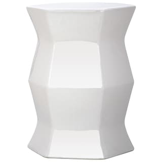 SAFAVIEH Modern White Hexagon Ceramic Decorative Garden Stool