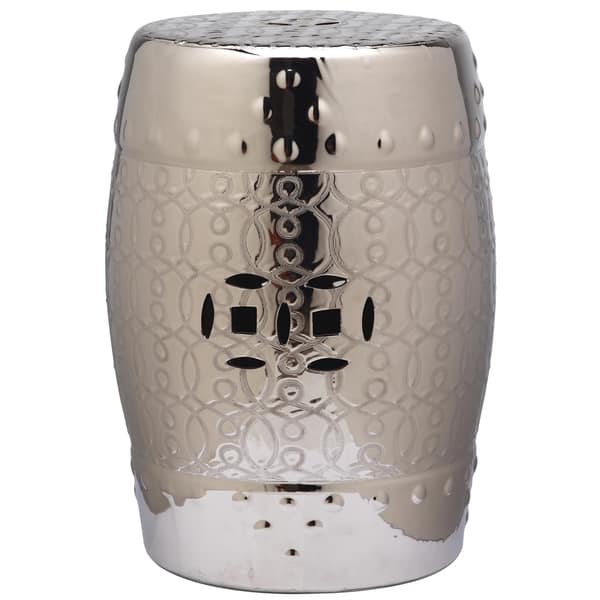 Shop Safavieh Lantana Plated Silver Garden Stool 13 X 13 X 18