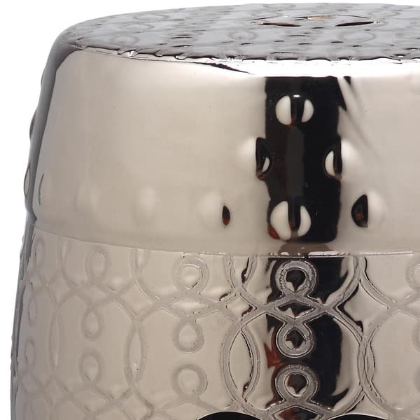 Shop Safavieh Lantana Plated Silver Garden Stool 13 X 13 X 18