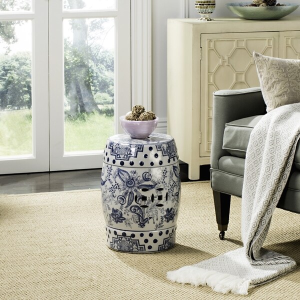 Safavieh Pagoda Blue And White Painting Garden Stool