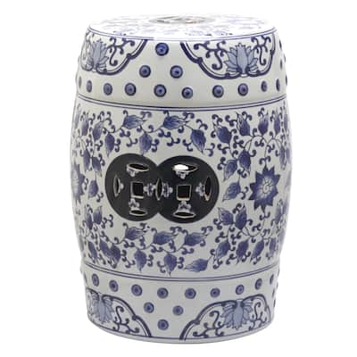 SAFAVIEH Tao Blue And White Painting Ceramic Decorative Garden Stool