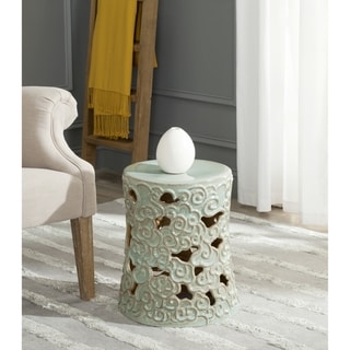 Safavieh Imperial Blue Green Scroll Ceramic Decorative Garden Stool - Overstock - 9985010