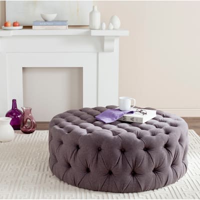 SAFAVIEH Charlene Grey Ottoman