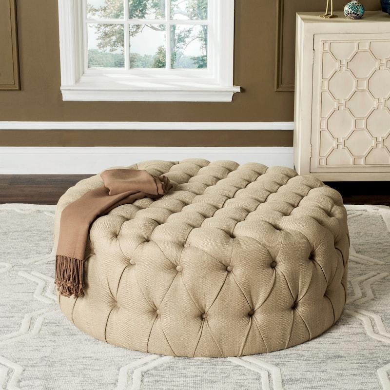 SAFAVIEH Charlene Beige Ottoman