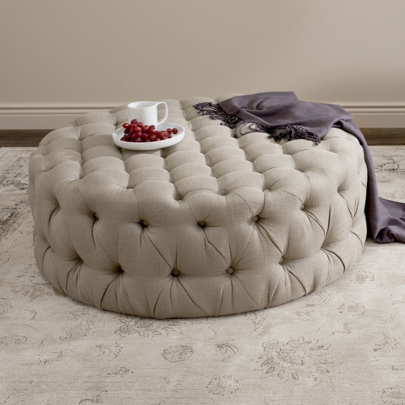 SAFAVIEH Charlene Beige Ottoman