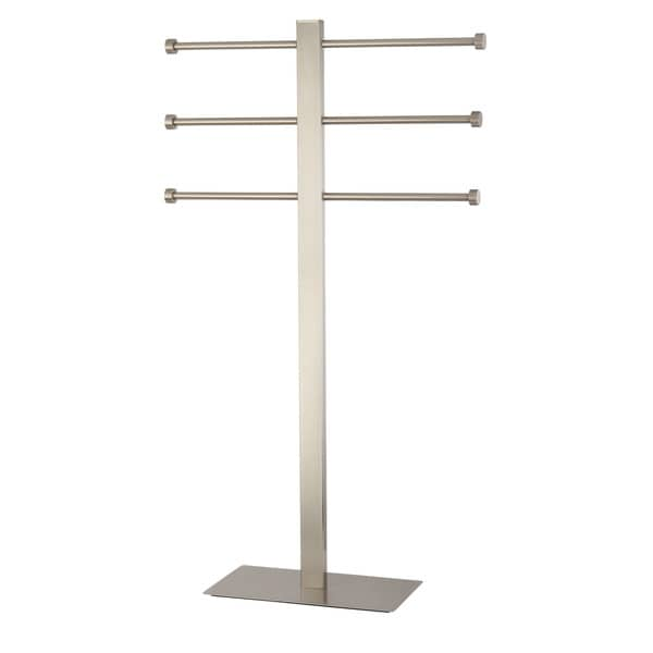 Freestanding towel best sale rack brushed nickel