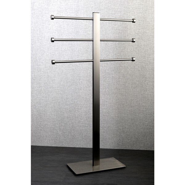 free standing bath towel rack brushed nickel