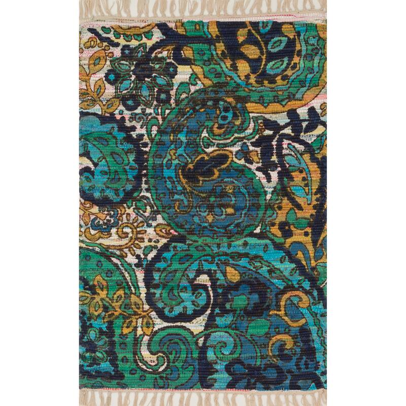 Alexander Home Maria Flatweave Paisley Rug - Blue/Multi - 2'3" x 3'9" /Surplus