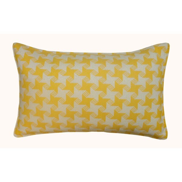Shop Handmade Jiti Outdoor Houndstooth Yellow 20inch Long Pillow