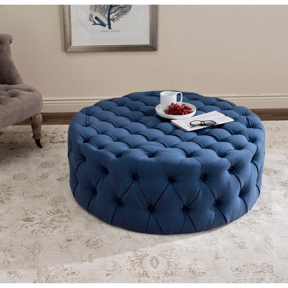 Baker Furniture Round Tufted Ottoman Traditional French Pouf