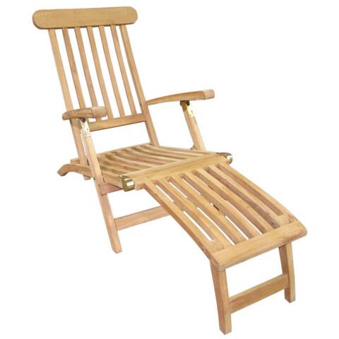 D-Art Teak Wood Natural Finish Deck Steamer, Handmade in Indonesia