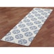 preview thumbnail 18 of 18, Jacquard Handmade Blue Cotton Medallion Area Rug