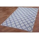 preview thumbnail 8 of 18, Jacquard Handmade Blue Cotton Medallion Area Rug