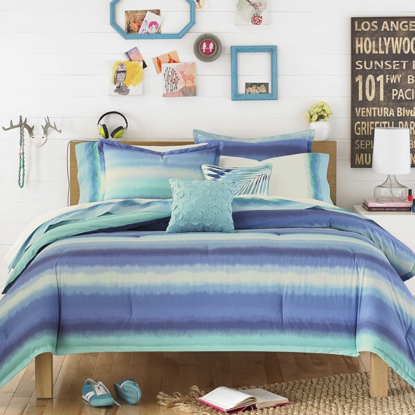 Shop Teen Vogue Electric Beach Blue 3 Piece Comforter Set Ships