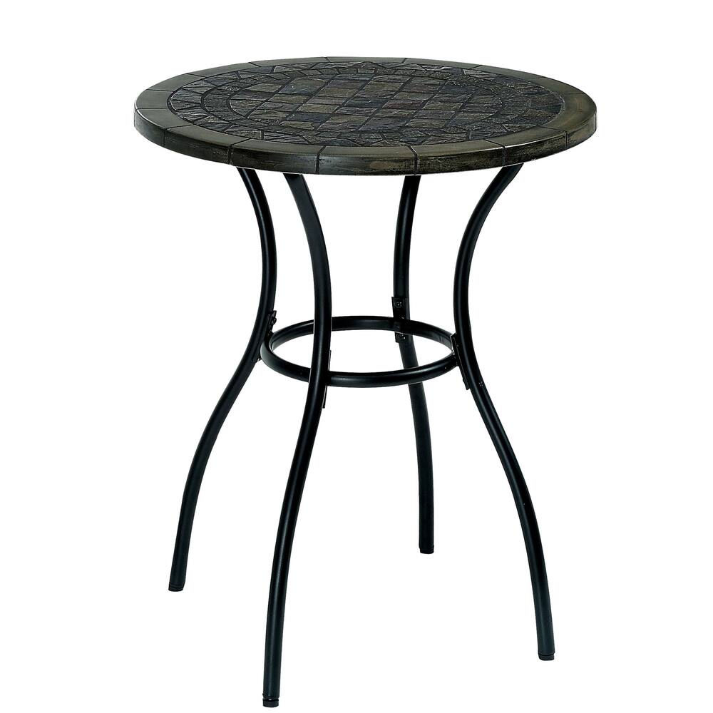 Furniture of America Viz Contemporary Black Metal Bistro Table