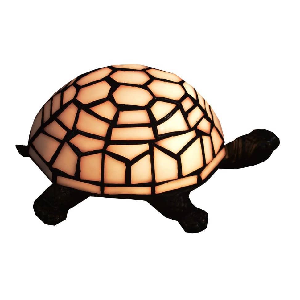 Tiffany-style Turtle 1-light White Accent Lamp