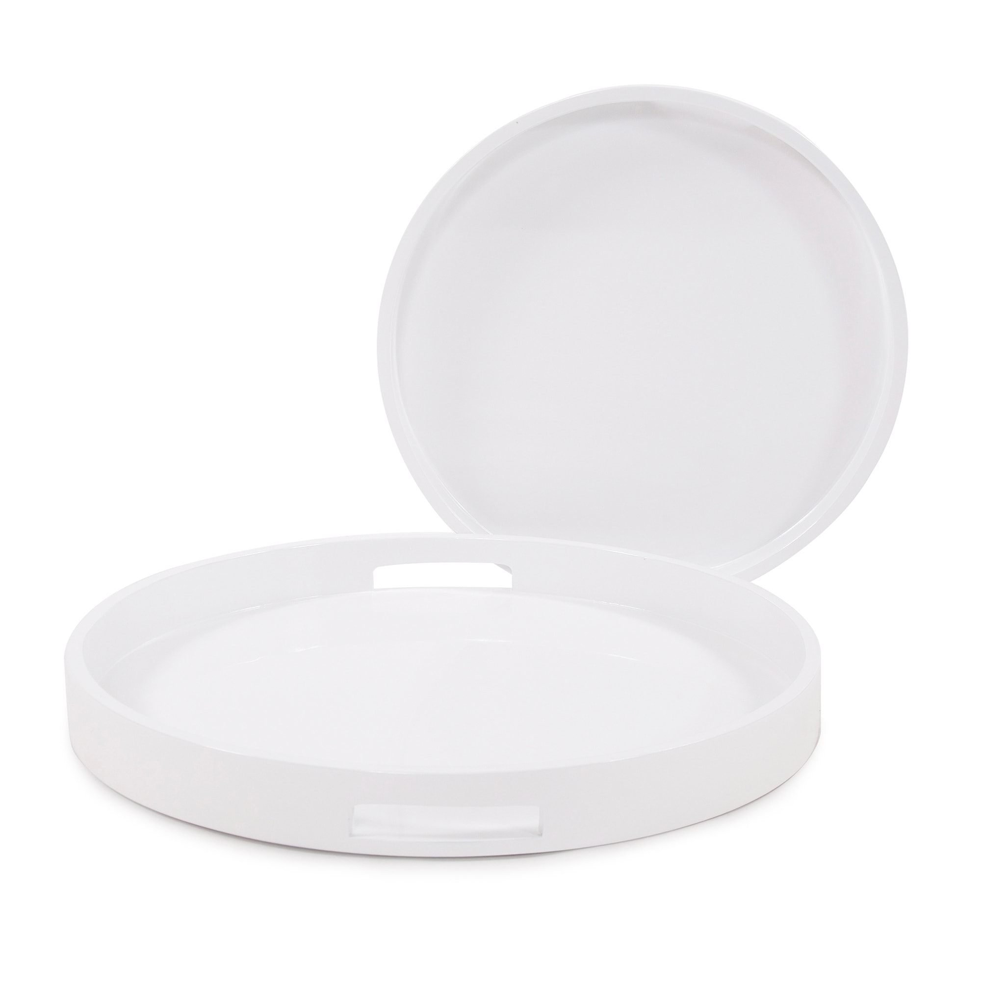 round white lacquer tray