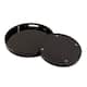 Allan Andrews Black Lacquer Round Wood Tray Set with Handles - Bed Bath ...