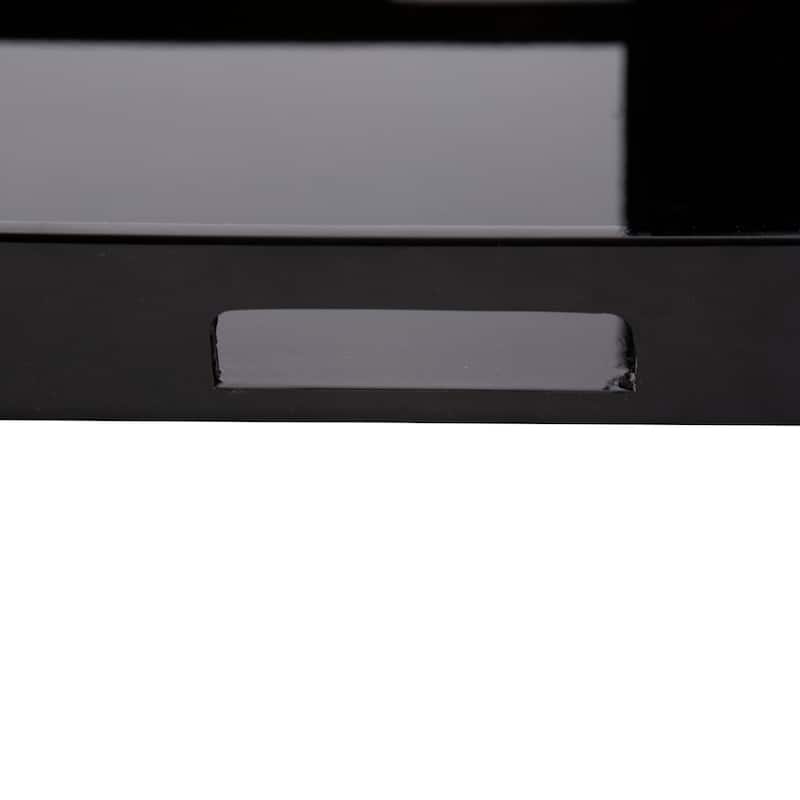 Allan Andrews Black Lacquer Square Wood Tray Set with Handles