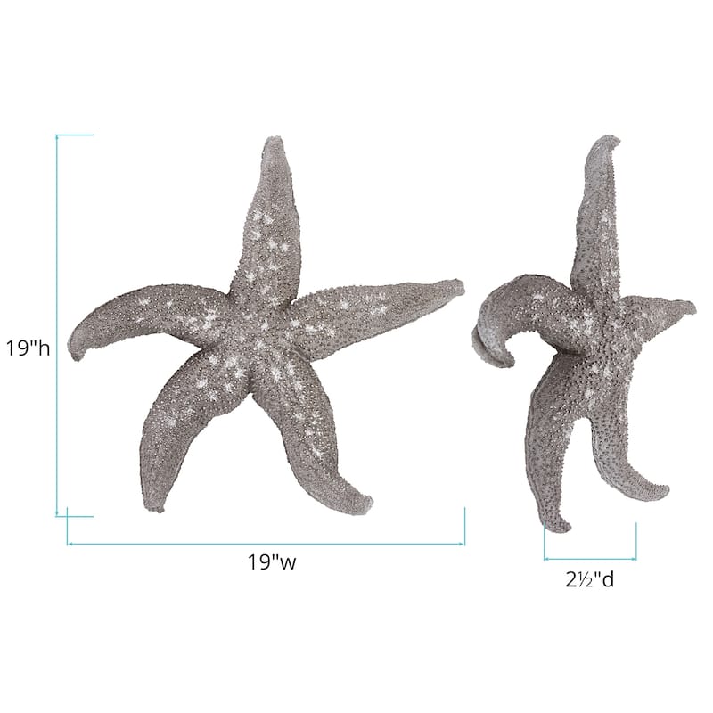 Allan Andrews Deep Pewter Coastal Starfish Wall Art (Large)