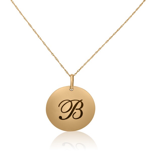 Shop 14KT Yellow Gold B. Initial Pendant Necklace - Free Shipping Today ...