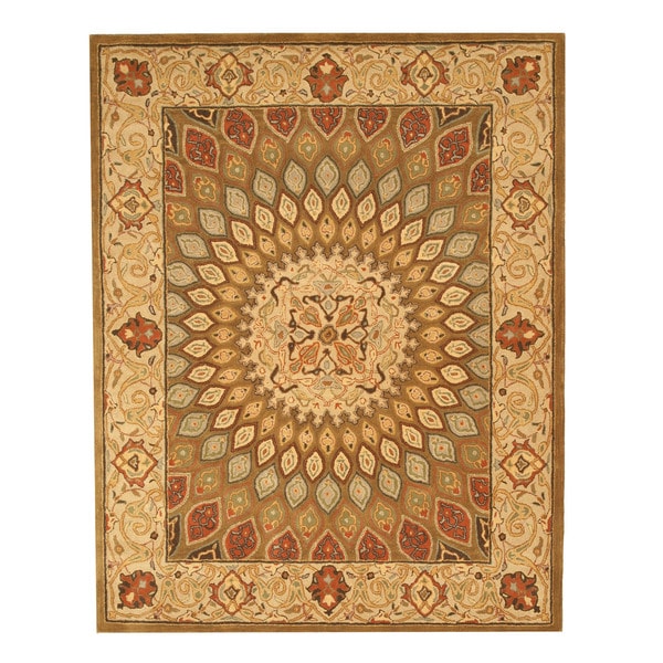EORC Hand tufted Brown Wool Gombad Rug (89 x 119)  