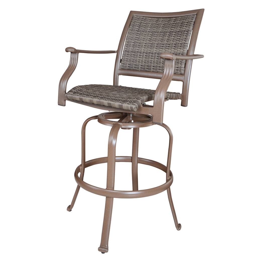 Panama Jack Island Cove Woven Swivel 30-inch Barstool
