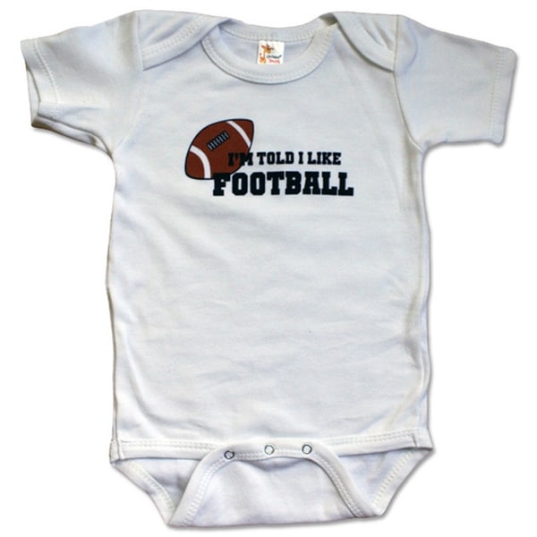 Rocket Bug "I'm Told I Like Football" Baby Bodysuit