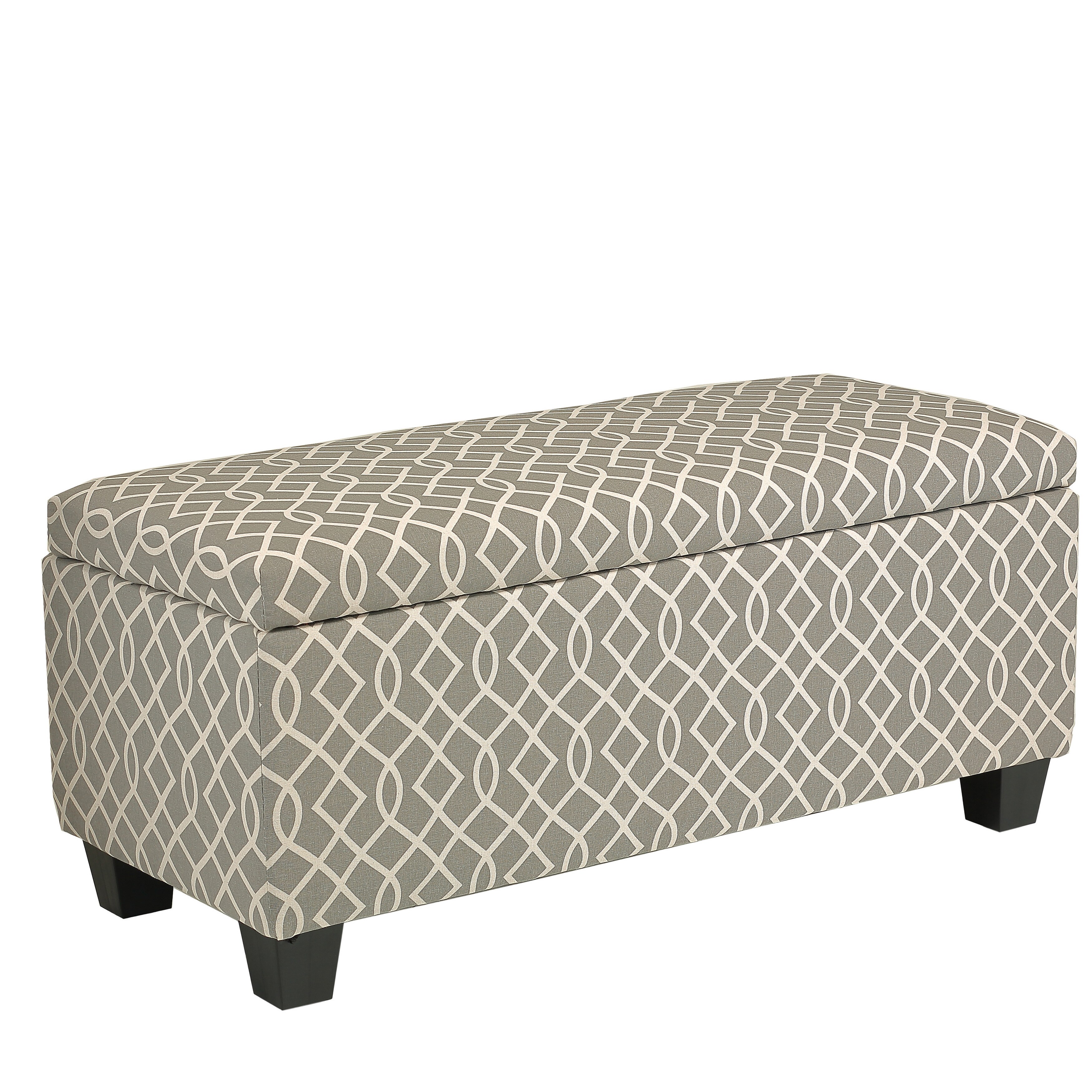 Cortesi Home Kiki Upholstered Storage Ottoman Grey Pattern On Sale Overstock 9988374
