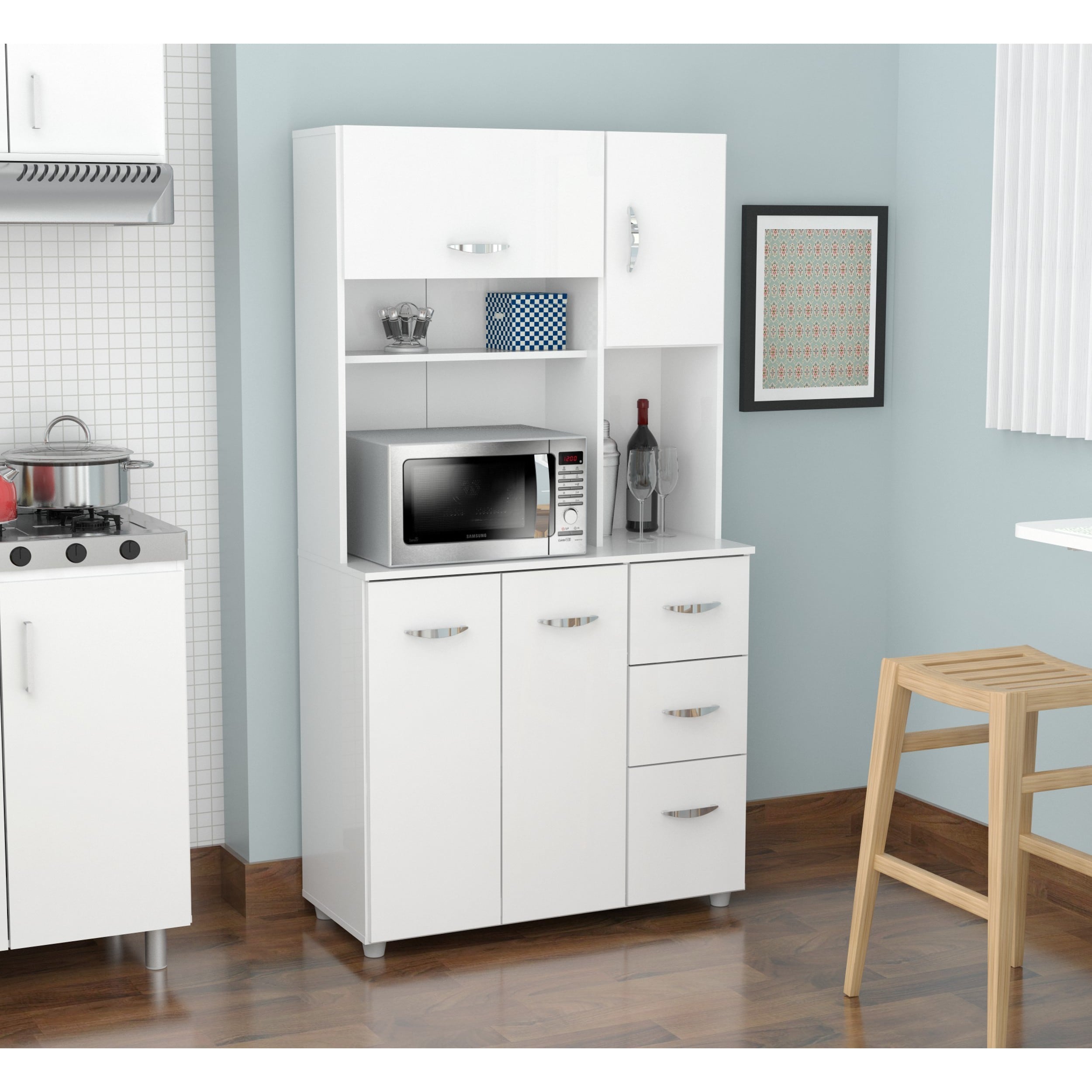 Shop White Kitchen Storage Cabinet On Sale Overstock 9988425