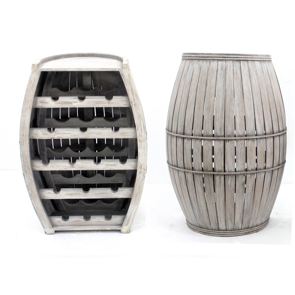 Charcoal Barrel Wine Rack