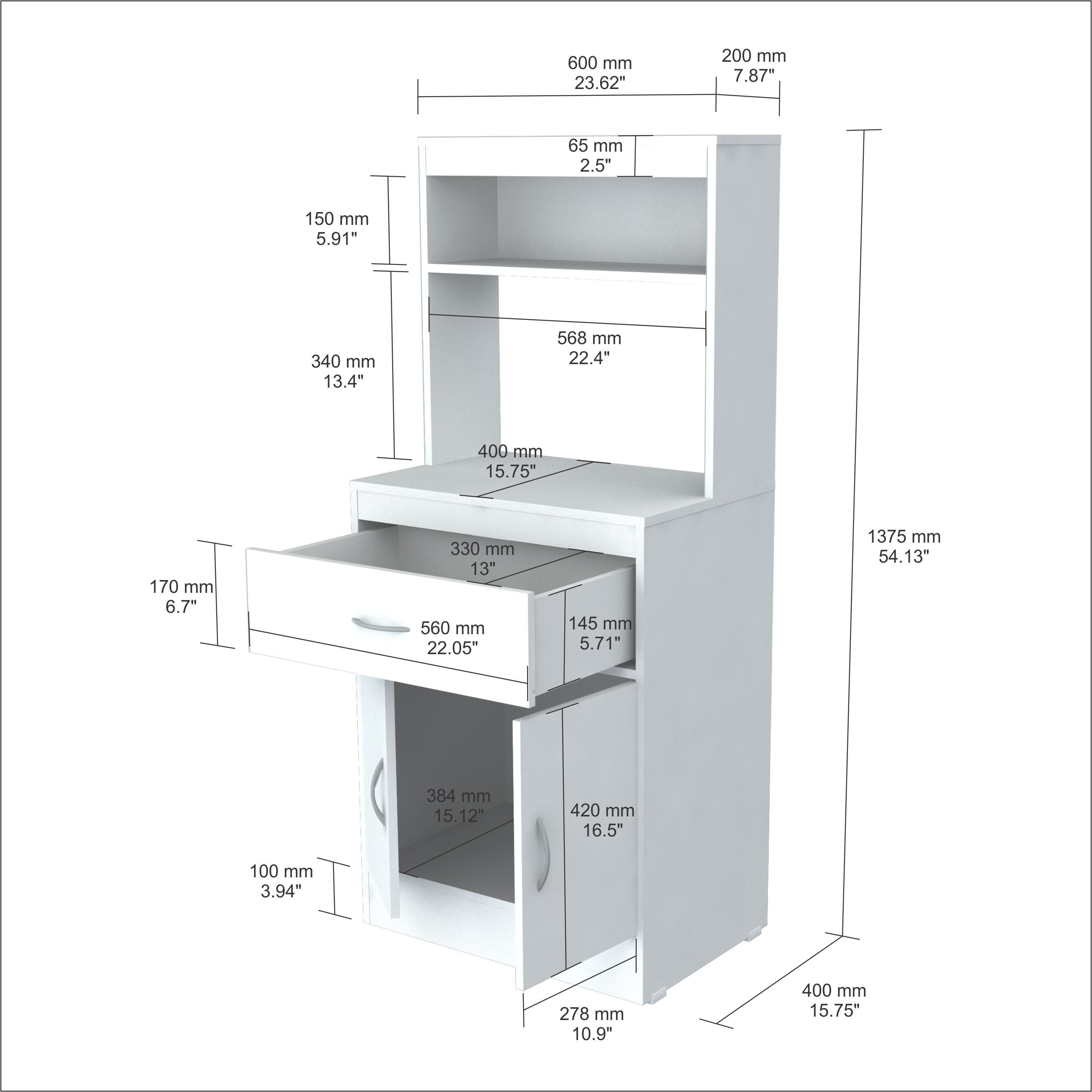 Inval Mini Refrigerator and Microwave Storage Cabinet - On Sale - Bed Bath  & Beyond - 32501302