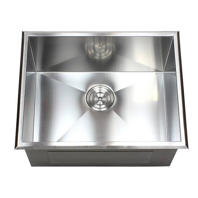 23-inch Stainless Steel Single Bowl Topmount Drop-in Zero Radius Kitchen Laundry Utility Sink 16 Gauge