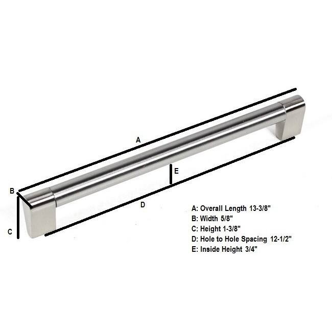 Contemporary 13-3/8 inch Sub Zero Stainless Steel Finish Cabinet Bar Pull Handle (Case of 4)