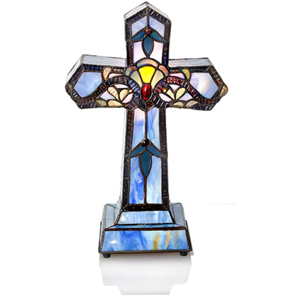 tiffany style cross lamp