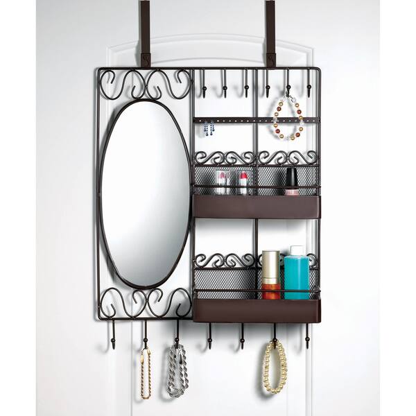 Shop Home Basics Over The Door Vanity Scroll Jewelry And Cosmetic