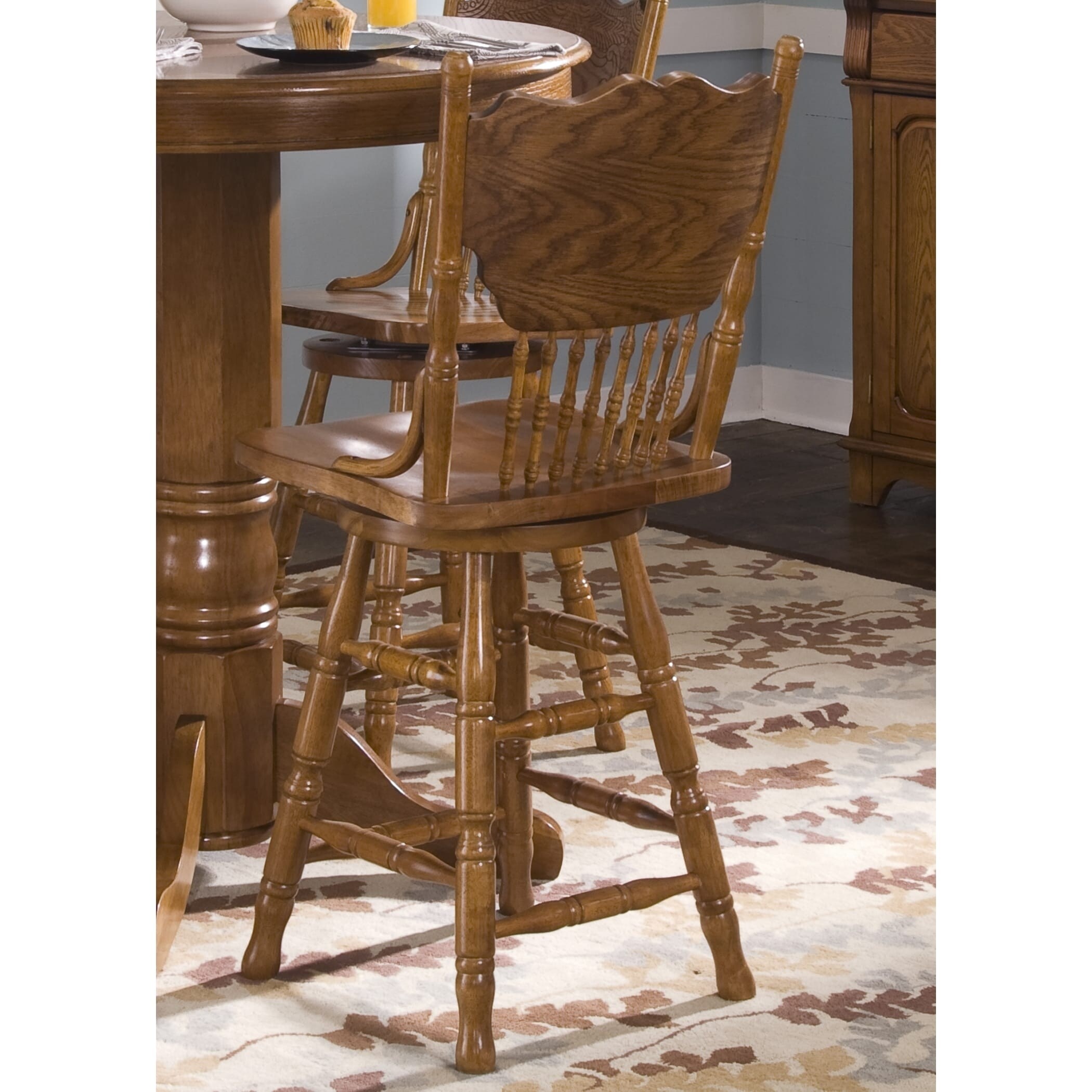 Nostalgia Medium Oak Press Back Barstool Free Shipping On Nostalgia Medium Oak Press Back Barstool