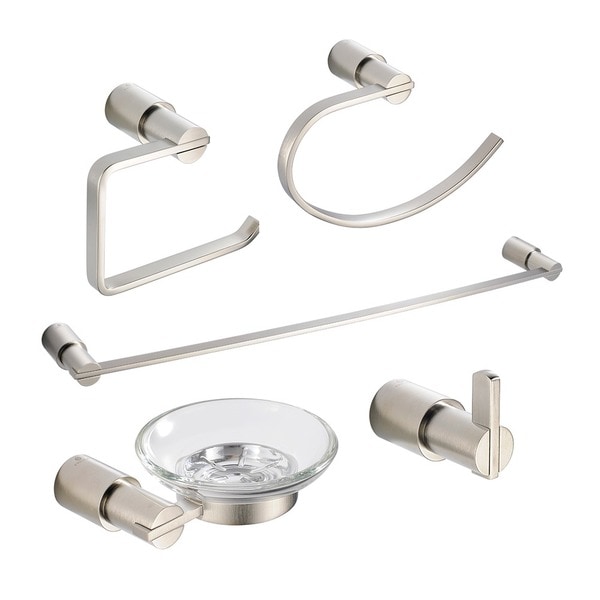 Fresca Magnifico 5 Piece Bathroom Accessory Set   Brushed Nickel