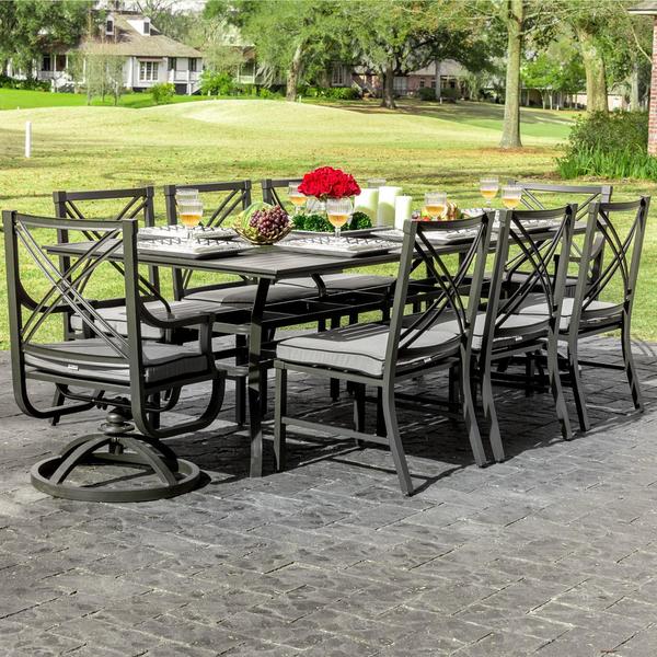 Audubon 8-Person Aluminum Patio Dining Set With Aluminum ...