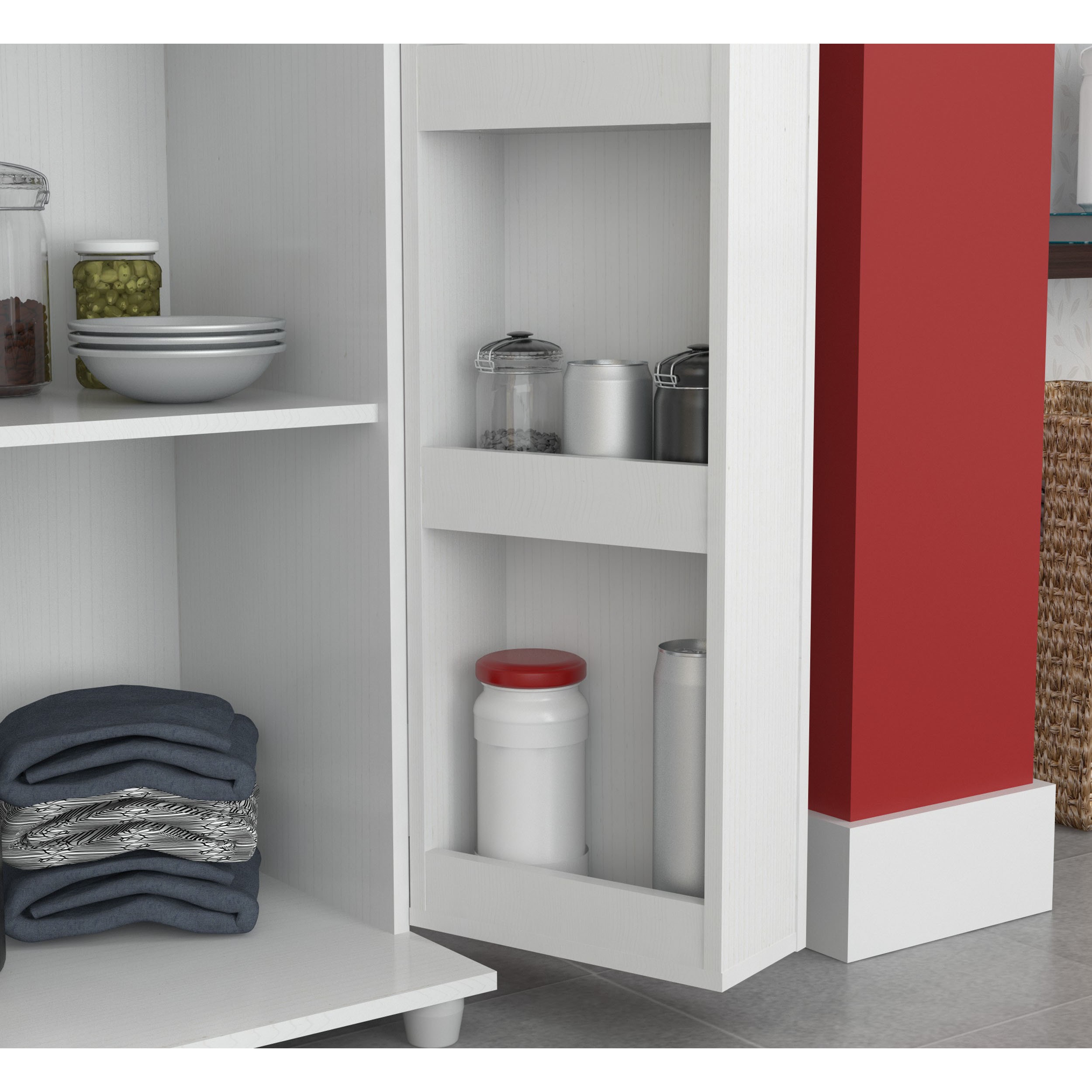 Shop Inval Laricina White Kitchen Storage Cabinet Overstock 9989267